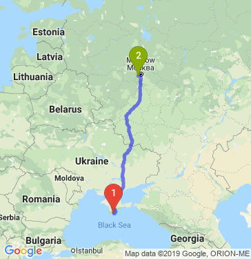 Маршрут из Ялты в Одинцово