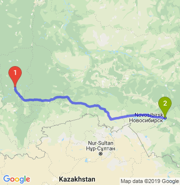 Маршрут из Перми в Новосибирск