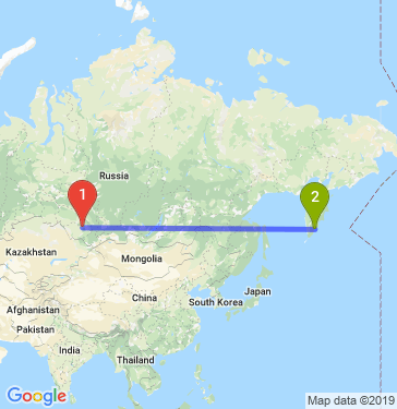 Маршрут из Барнаула в Петропавловск-Камчатский