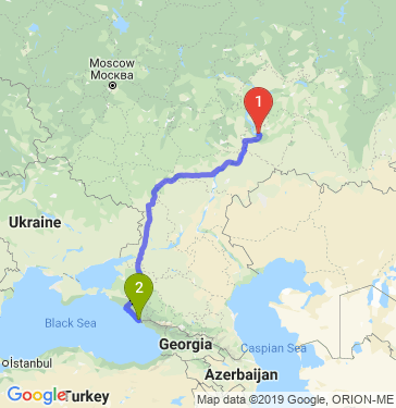 Маршрут из Тольятти в Сочи