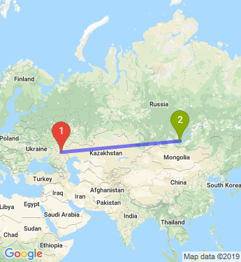 Маршрут из Волгограда в Иркутск