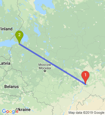 Маршрут из Тольятти в Санкт-Петербург