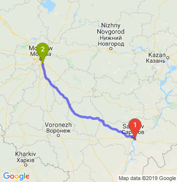 Маршрут из Энгельса в Москву