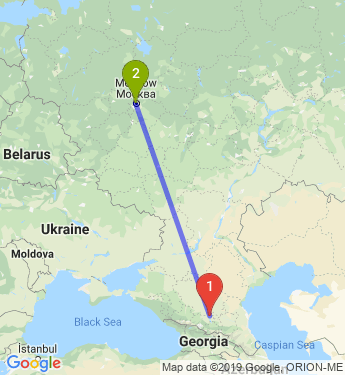 Маршрут из Прохладного в Москву