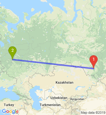 Маршрут из Барнаула в Москву