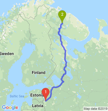 Маршрут из Пскова в Оленегорск