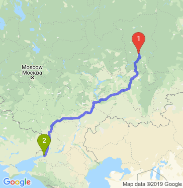 Маршрут из Перми в Ростов-на-Дону