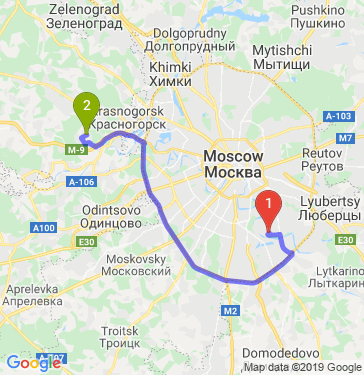 Маршрут из Москвы в Николо-Урюпино