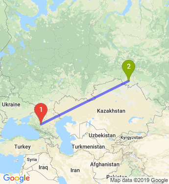 Маршрут из Ставрополя в Омск