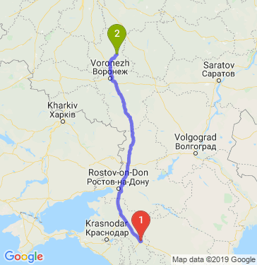 Маршрут из Армавира в Липецк