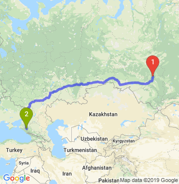Маршрут из Томска в Белореченск