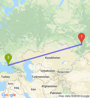 Маршрут из Киселевска в Анапу