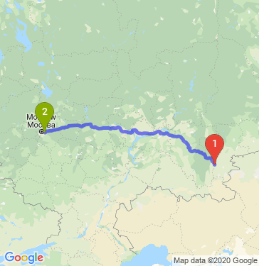 Маршрут из Магнитогорска в Пуршево