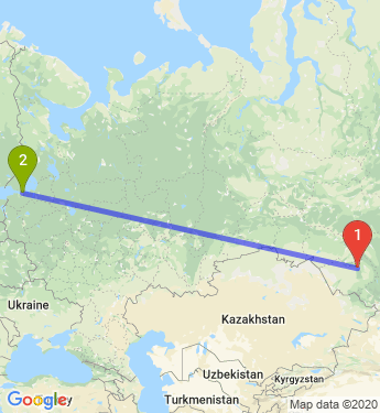 Маршрут из Барнаула в Санкт-Петербург