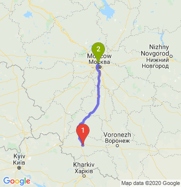 Маршрут из Курска в Долгопрудный