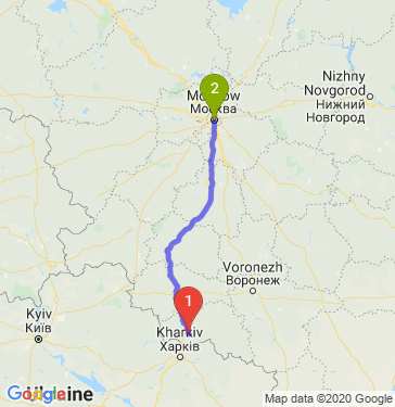 Маршрут из Белгорода в Москву
