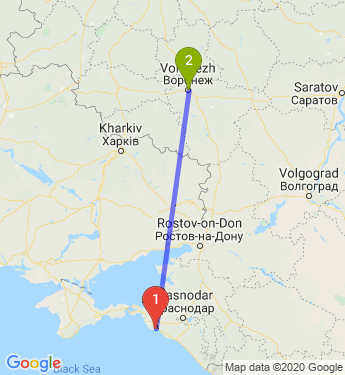 Маршрут из Новороссийска в Воронеж