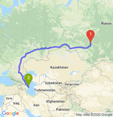 Маршрут из Томска в Баку