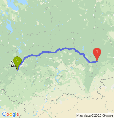 Маршрут из Первоуральска в Москву