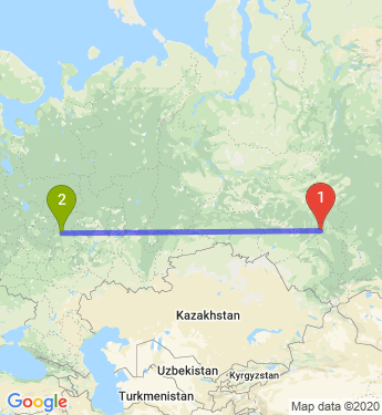 Маршрут из Томска в Нижний Новгород