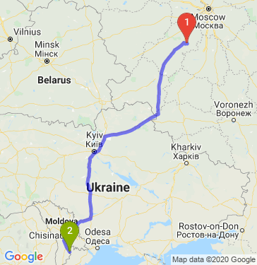 Маршрут из Калуги в Бессарабку