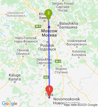 Маршрут из Тулы в Москву