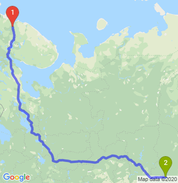Маршрут из Мурманска в Екатеринбург