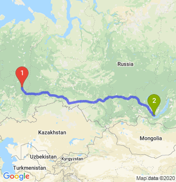 Маршрут из Перми в Иркутск