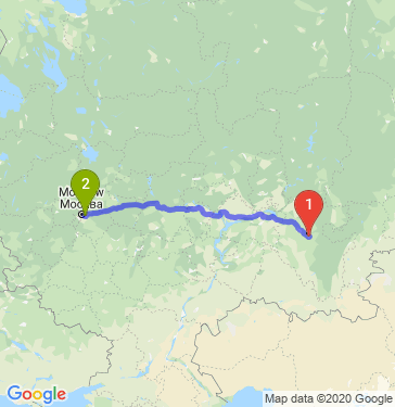 Маршрут из Уфы в Москву