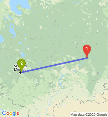 Маршрут из Перми в Москву