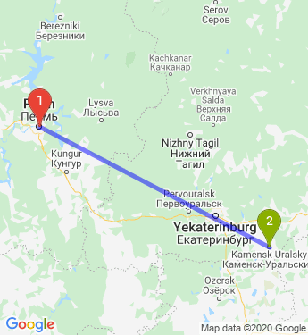 Маршрут из Перми в Каменск-Уральский