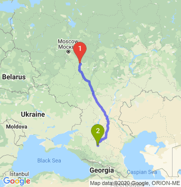 Маршрут из Рязани в Светлоград
