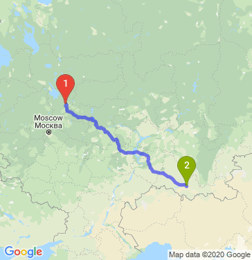 Маршрут из Ярославля в Оренбург
