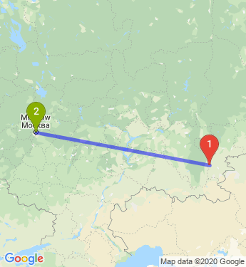 Маршрут из Магнитогорска в Москву
