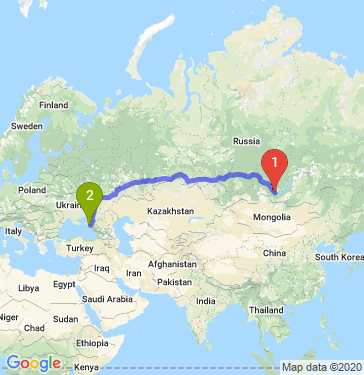 Маршрут из Ангарска в Краснодар