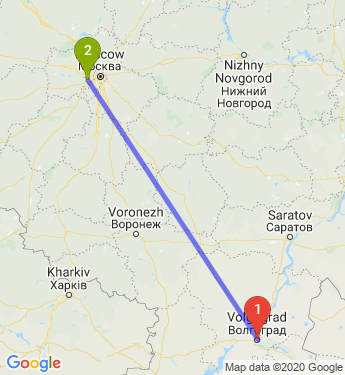 Маршрут из Волгограда в Назарьев