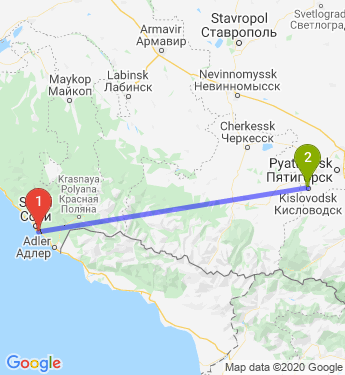 Маршрут из Сочи в Кисловодск