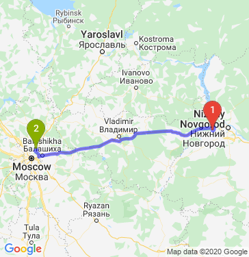 Маршрут из Дзержинска в Мытищи