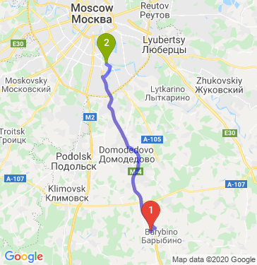 Маршрут из Агрогорода в Москву