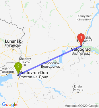 Маршрут из Волгограда в Ростов-на-Дону