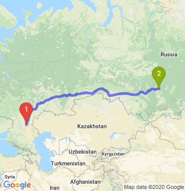 Маршрут из Волгограда в Ачинска