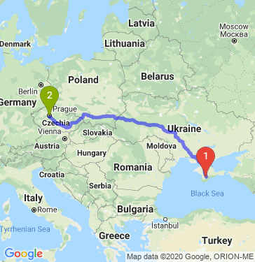 Маршрут из Симферополя в Прагу