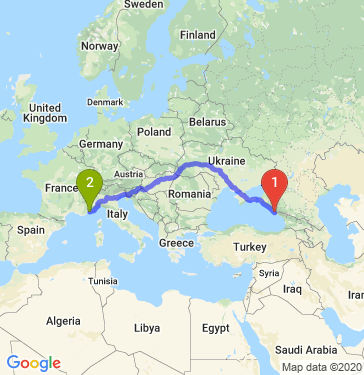 Маршрут из Сочи в Nice