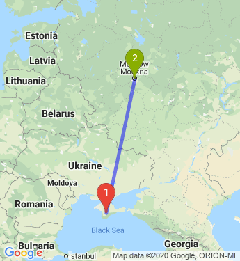 Маршрут из Симферополя в Москву