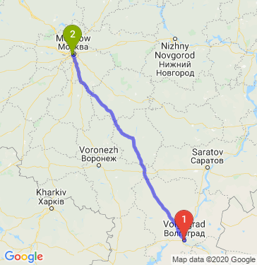 Маршрут из Волгограда в Москву