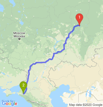 Маршрут из Перми в Краснодар