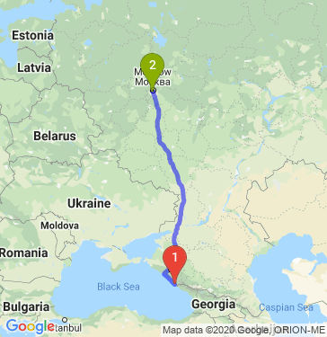 Маршрут из Сочи в Москву