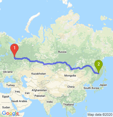 Маршрут из Вологды в Хабаровск