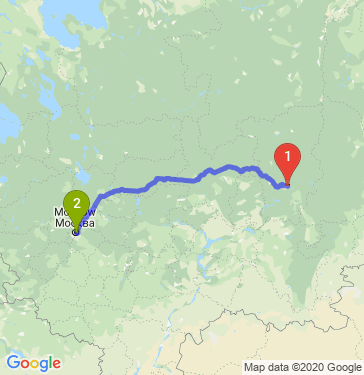 Маршрут из Перми в Москву