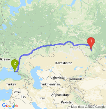Маршрут из Барнаула в Новороссийск